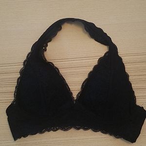 NWOT Free People Black Halter Lace Bra